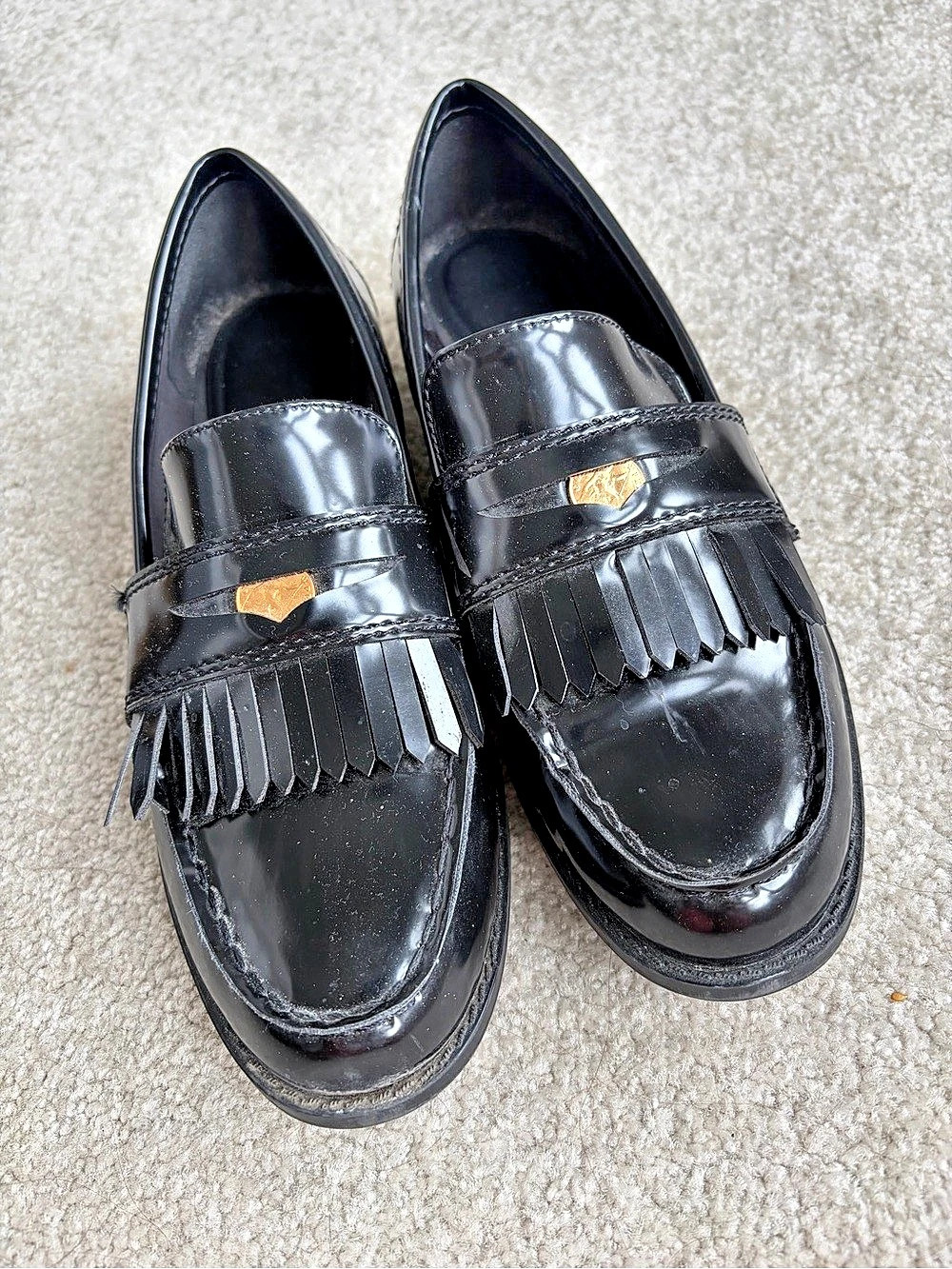 Zara Patent Black Loafers